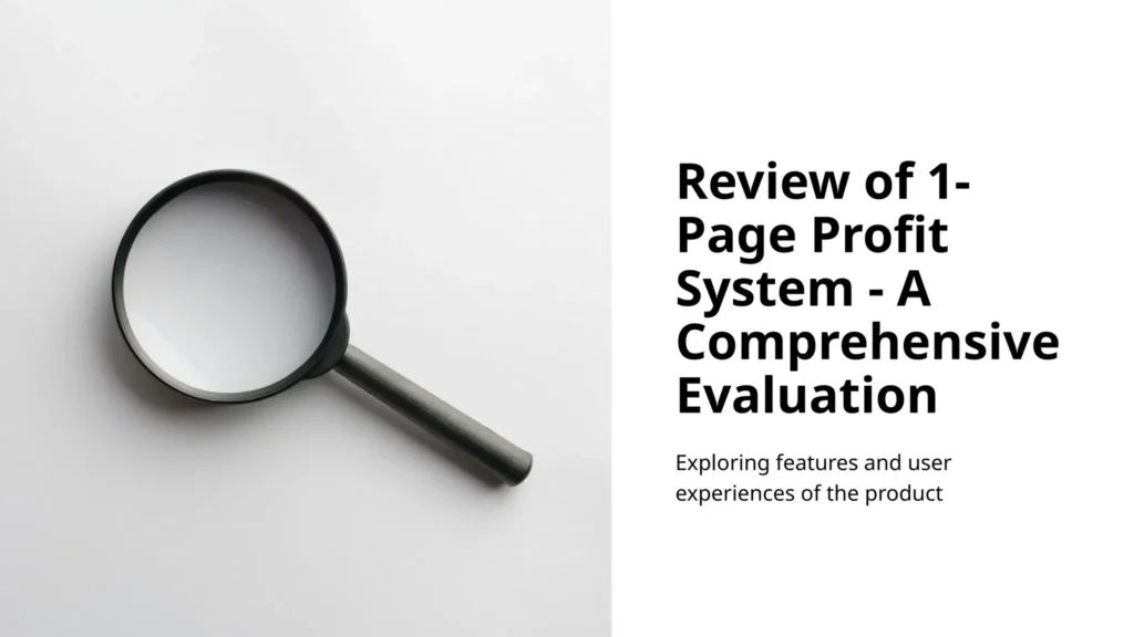 1-Page Profit System Review